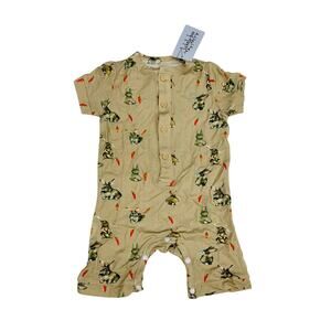 NWT Tickety-Boo 0/3M Spring Bunnies & Carrots Short Romper